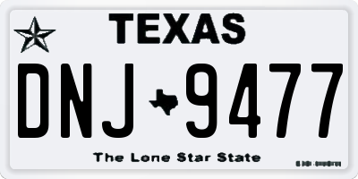 TX license plate DNJ9477