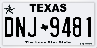 TX license plate DNJ9481