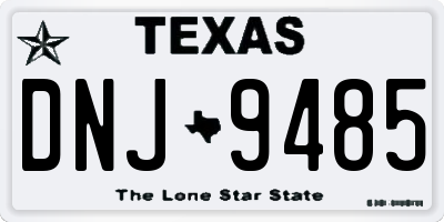 TX license plate DNJ9485