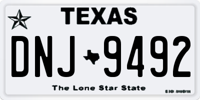 TX license plate DNJ9492