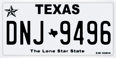 TX license plate DNJ9496