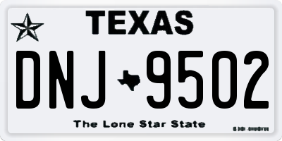 TX license plate DNJ9502