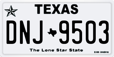 TX license plate DNJ9503