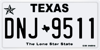 TX license plate DNJ9511