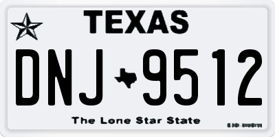 TX license plate DNJ9512