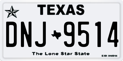 TX license plate DNJ9514