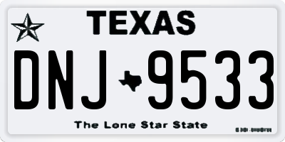 TX license plate DNJ9533