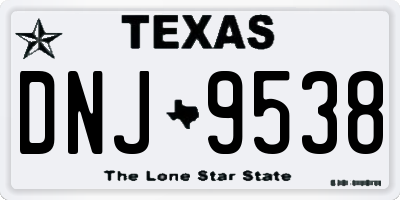 TX license plate DNJ9538