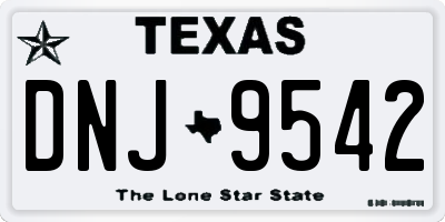 TX license plate DNJ9542