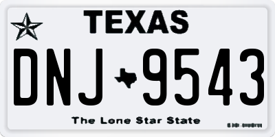 TX license plate DNJ9543