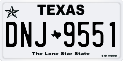 TX license plate DNJ9551