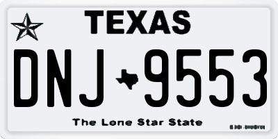 TX license plate DNJ9553