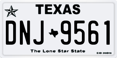 TX license plate DNJ9561