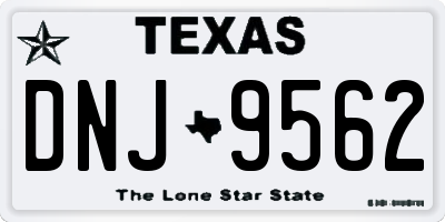 TX license plate DNJ9562