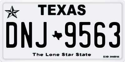 TX license plate DNJ9563
