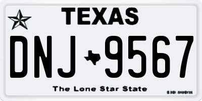 TX license plate DNJ9567