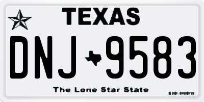 TX license plate DNJ9583