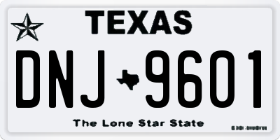 TX license plate DNJ9601