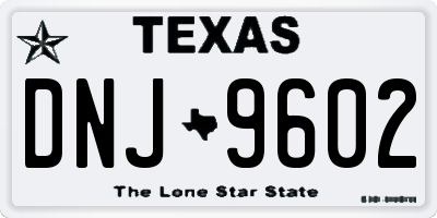 TX license plate DNJ9602