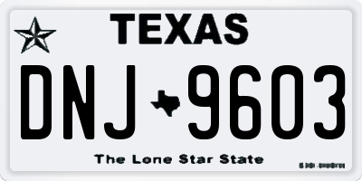 TX license plate DNJ9603
