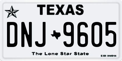 TX license plate DNJ9605