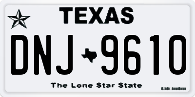 TX license plate DNJ9610