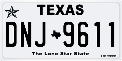 TX license plate DNJ9611