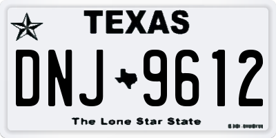 TX license plate DNJ9612