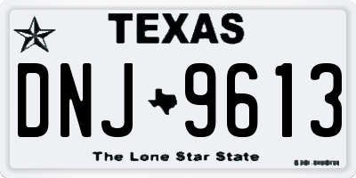TX license plate DNJ9613