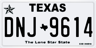 TX license plate DNJ9614
