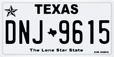 TX license plate DNJ9615
