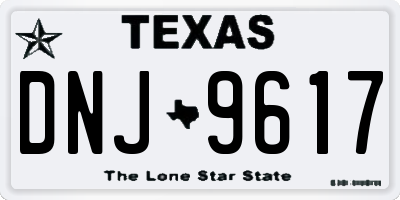 TX license plate DNJ9617
