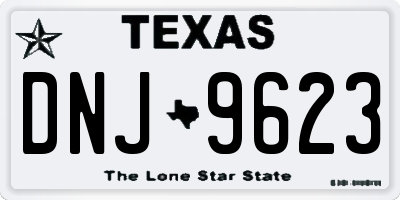 TX license plate DNJ9623