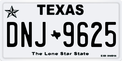 TX license plate DNJ9625