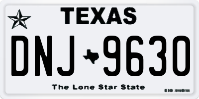 TX license plate DNJ9630