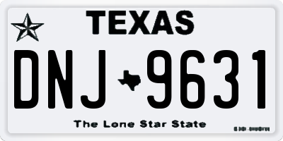 TX license plate DNJ9631