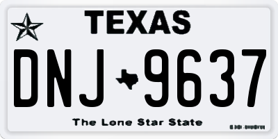 TX license plate DNJ9637