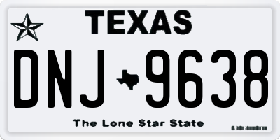 TX license plate DNJ9638