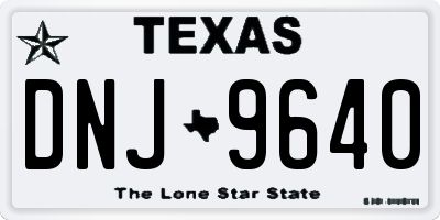 TX license plate DNJ9640