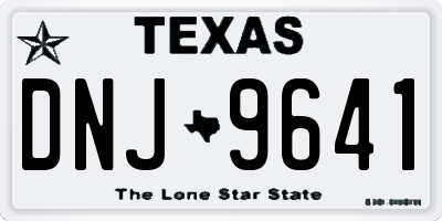 TX license plate DNJ9641