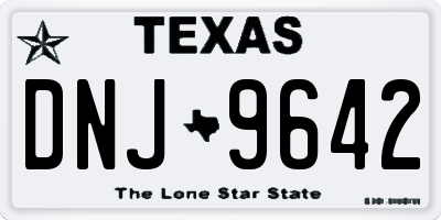 TX license plate DNJ9642