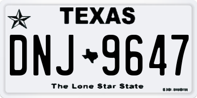 TX license plate DNJ9647