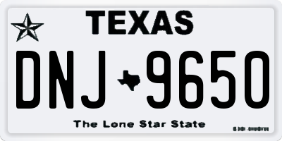 TX license plate DNJ9650