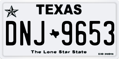 TX license plate DNJ9653