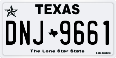 TX license plate DNJ9661