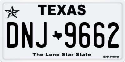 TX license plate DNJ9662