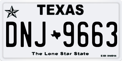 TX license plate DNJ9663