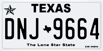 TX license plate DNJ9664