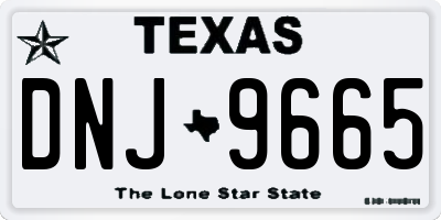 TX license plate DNJ9665