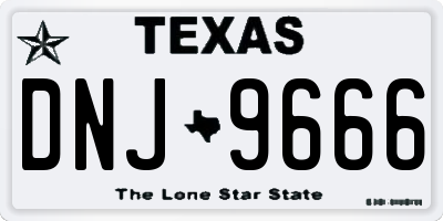 TX license plate DNJ9666